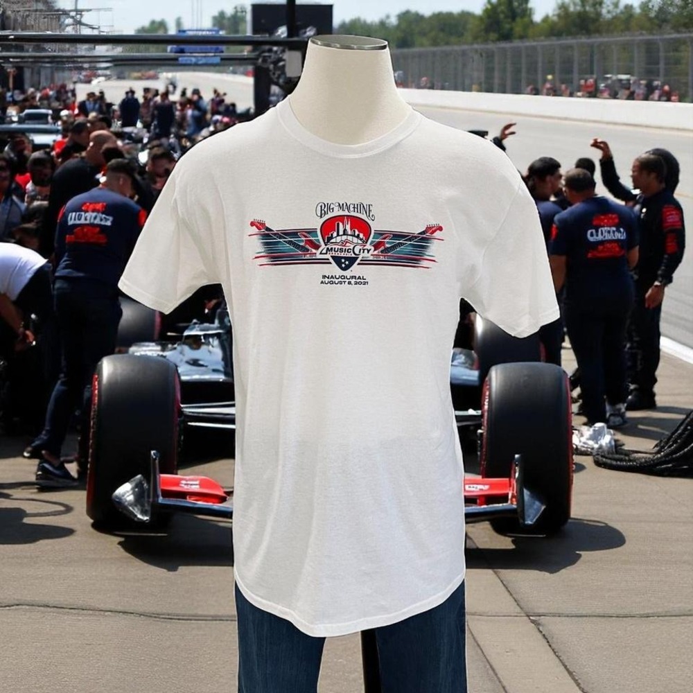 Big Machine Music City‎ Grand Prix 2021 Racing T Shirt Nashville USA Vintage
